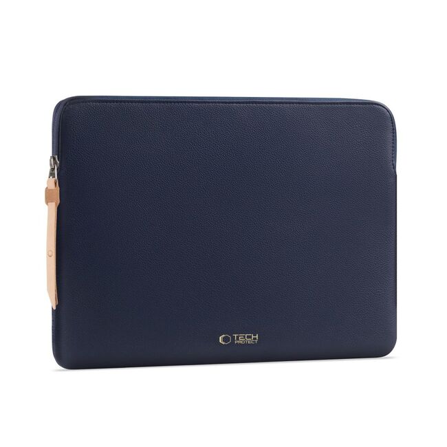 Husă Laptop 15-16” Sleeve Elegance – Design Slim din Piele Ecologică, Căptușeală Fleece, Protecție Premium, Compatibilă MacBook, Lenovo, ASUS, Dell, HP, navy blue