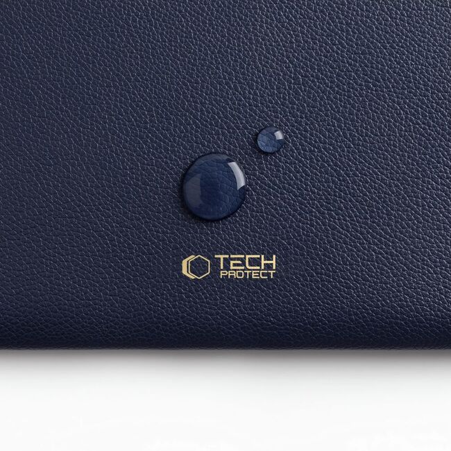 Husă Laptop 15-16” Sleeve Elegance – Design Slim din Piele Ecologică, Căptușeală Fleece, Protecție Premium, Compatibilă MacBook, Lenovo, ASUS, Dell, HP, navy blue