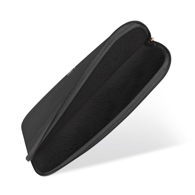 Husă Laptop Fluffy 13-14” – Design Soft Premium, Interior Plusat, Compartiment Accesorii, Protecție Antișoc – Compatibilă cu MacBook, Lenovo, ASUS, Dell, negru