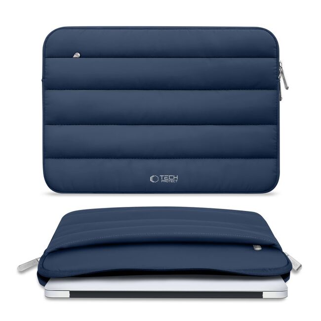 Husă Laptop Fluffy 13-14” – Design Soft Premium, Interior Plusat, Compartiment Accesorii, Protecție Antișoc – Compatibilă cu MacBook, Lenovo, ASUS, Dell, navy blue