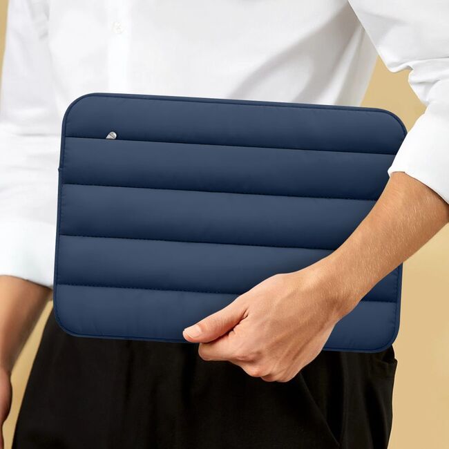 Husă Laptop Fluffy 13-14” – Design Soft Premium, Interior Plusat, Compartiment Accesorii, Protecție Antișoc – Compatibilă cu MacBook, Lenovo, ASUS, Dell, navy blue