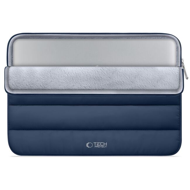 Husă Laptop Fluffy 13-14” – Design Soft Premium, Interior Plusat, Compartiment Accesorii, Protecție Antișoc – Compatibilă cu MacBook, Lenovo, ASUS, Dell, navy blue