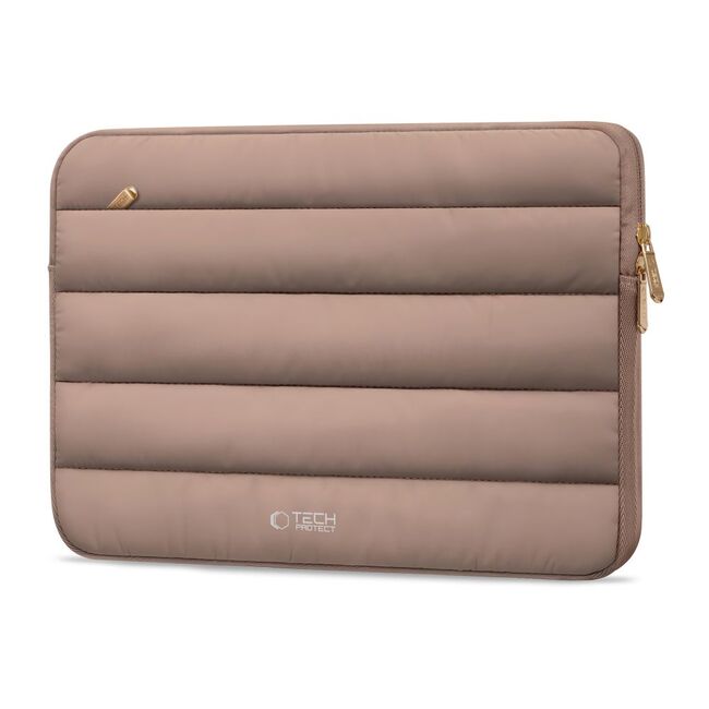Husă Laptop Fluffy 13-14” – Design Soft Premium, Interior Plusat, Compartiment Accesorii, Protecție Antișoc – Compatibilă cu MacBook, Lenovo, ASUS, Dell, walnut