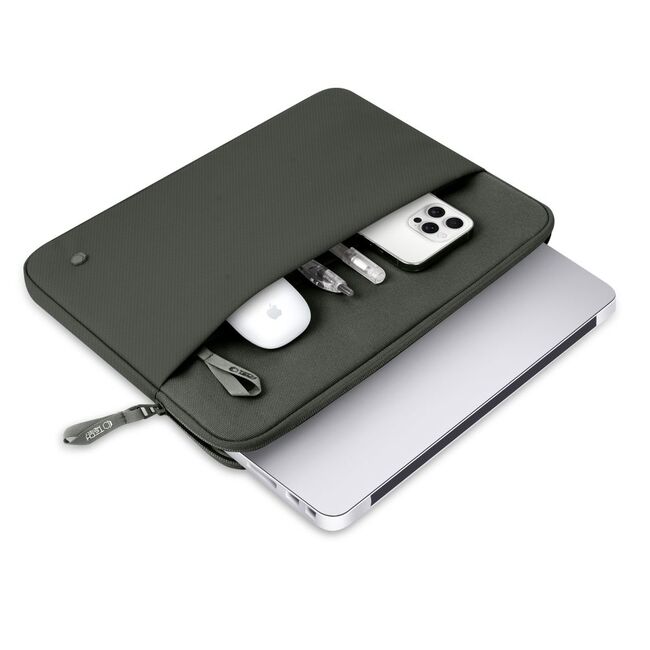 Husă Laptop Premium 13–14” pentru MacBook, Lenovo, ASUS – Design Slim, Interior Căptușit, Compartiment Accesorii, Protecție Completă la Șocuri și Zgârieturi, verde