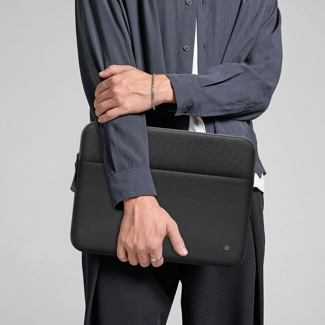 Husă Laptop Premium 13–14” pentru MacBook, Lenovo, ASUS – Design Slim, Interior Căptușit, Compartiment Accesorii, Protecție Completă la Șocuri și Zgârieturi, negru
