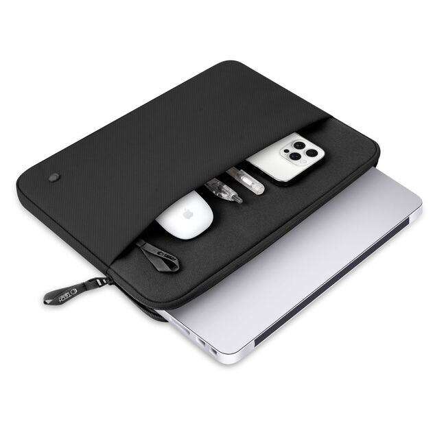 Husă Laptop Premium 13–14” pentru MacBook, Lenovo, ASUS – Design Slim, Interior Căptușit, Compartiment Accesorii, Protecție Completă la Șocuri și Zgârieturi, negru