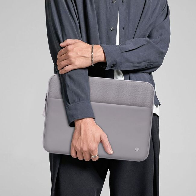 Husă Laptop Premium 13–14” pentru MacBook, Lenovo, ASUS – Design Slim, Interior Căptușit, Compartiment Accesorii, Protecție Completă la Șocuri și Zgârieturi, gri
