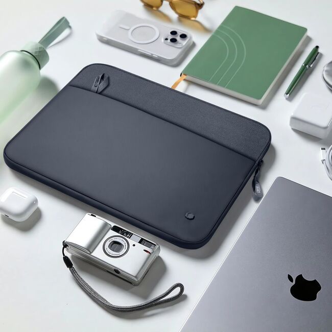 Husă Laptop Premium 13–14” pentru MacBook, Lenovo, ASUS – Design Slim, Interior Căptușit, Compartiment Accesorii, Protecție Completă la Șocuri și Zgârieturi, navy blue