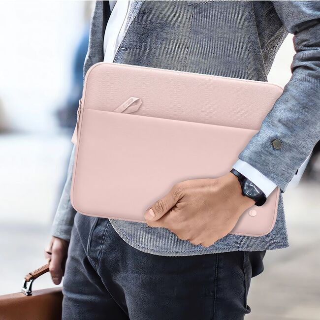 Husă Laptop Premium 13–14” pentru MacBook, Lenovo, ASUS – Design Slim, Interior Căptușit, Compartiment Accesorii, Protecție Completă la Șocuri și Zgârieturi, roz