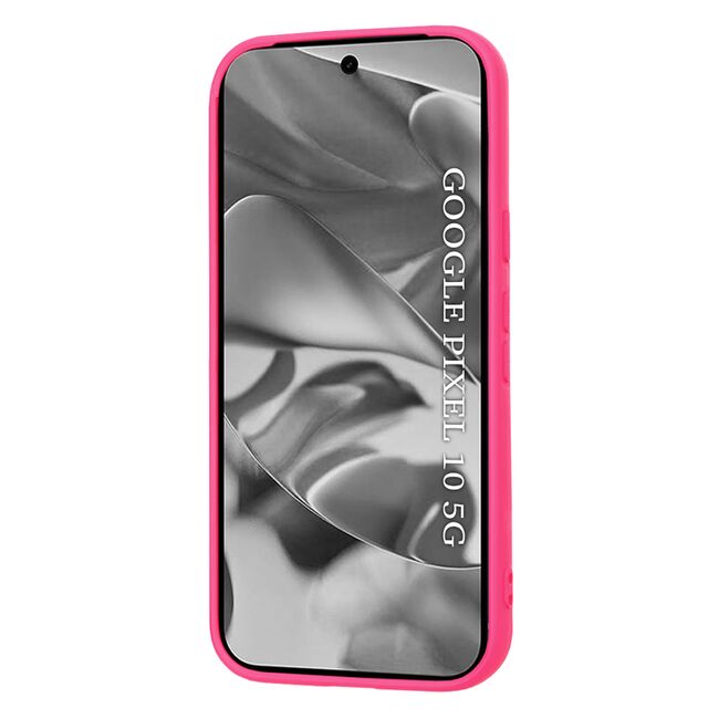 Husa pentru  Google Pixel 10 Pro / Pixel 10 Liquid Silicone, subțire, captusita cu microfibra, anti amprentă, protectie cameră foto, Fucsia