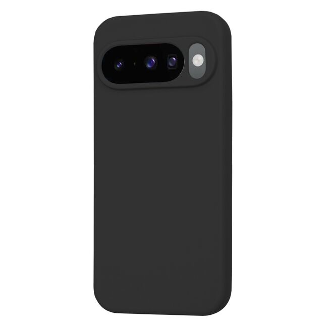 Husa pentru  Google Pixel 10 Pro / Pixel 10 Liquid Silicone, subțire, captusita cu microfibra, anti amprentă, protectie cameră foto, Negru