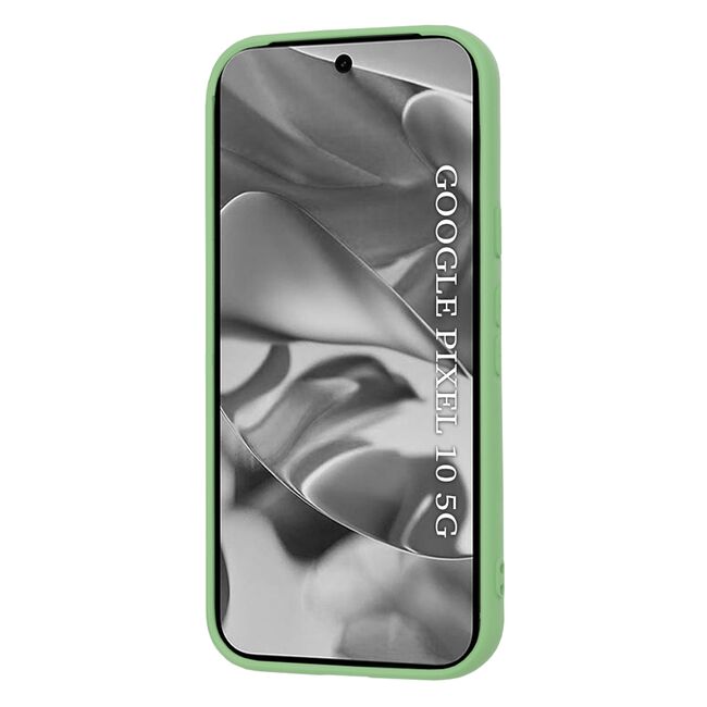 Husa pentru  Google Pixel 10 Pro / Pixel 10 Liquid Silicone, subțire, captusita cu microfibra, anti amprentă, protectie cameră foto, Verde deschis