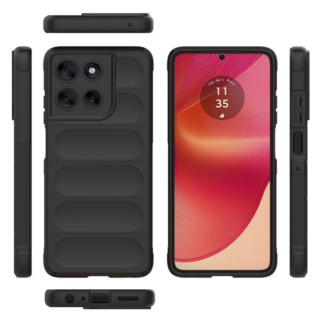 Husa pentru  Motorola Moto G56 Liquid Silicone, Microfibre Lining, Non-Slip Airbag Design, Negru