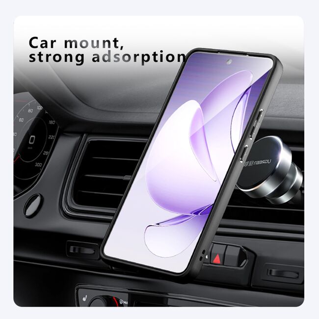 Husa pentru  Oppo A5 Pro 5G cu protectie pentru lentile si MagSafe EasyCharge, Ghost Series Anti-ingalbenire, frosted - Negru