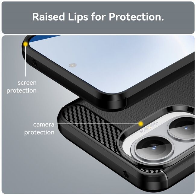 Husa pentru Poco F7 Carbon Liquid Silicone, Negru