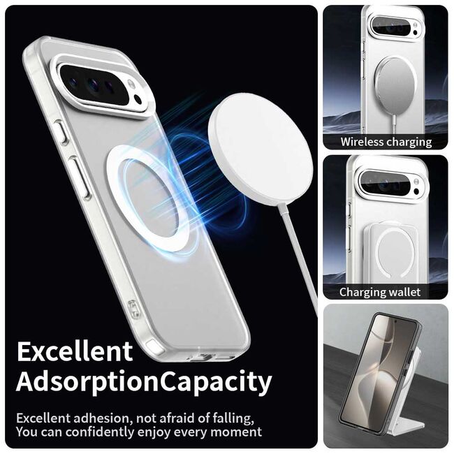 Husa premium pentru  Google Pixel 10 Pro / Pixel 10 VivaShell Fusion compatibila MagSafe, Anti-Shock - Protectie Avansata Display & Camera - Design Slim și Elegant - Alb