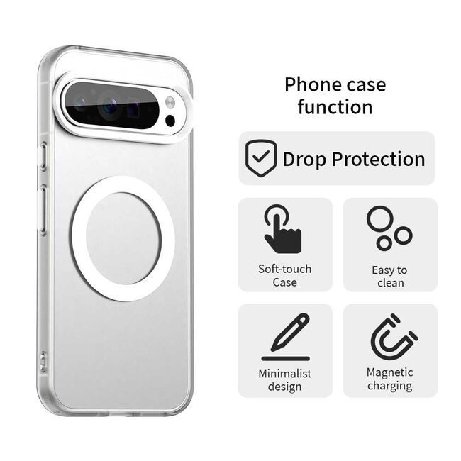 Husa premium pentru  Google Pixel 10 Pro / Pixel 10 VivaShell Fusion compatibila MagSafe, Anti-Shock - Protectie Avansata Display & Camera - Design Slim și Elegant - Alb