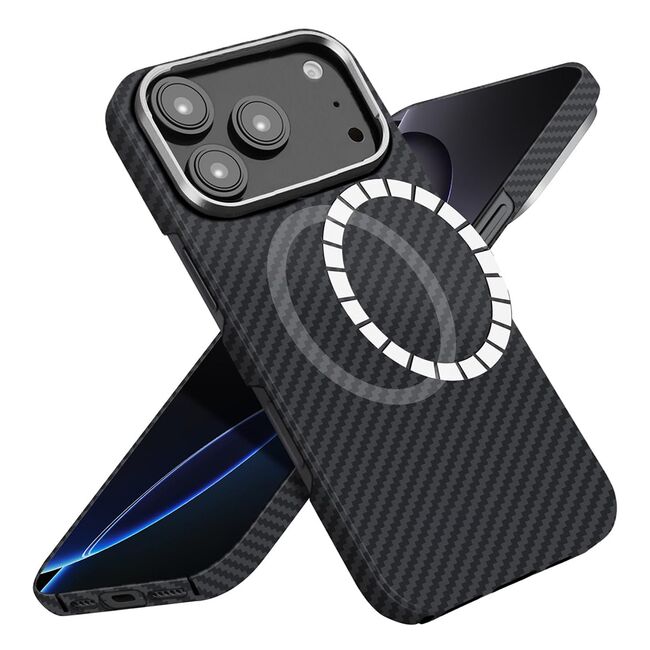 Husa premium pentru  iPhone 17 Pro Aramid Fiber Ultra-Thin MagSafe - negru