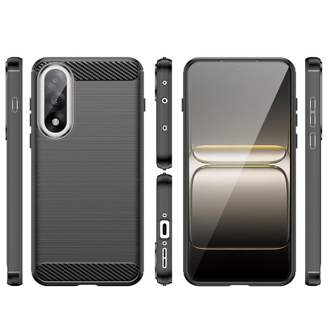 Husa pentru OnePlus Nord 5 Carbon Liquid Silicone, Negru