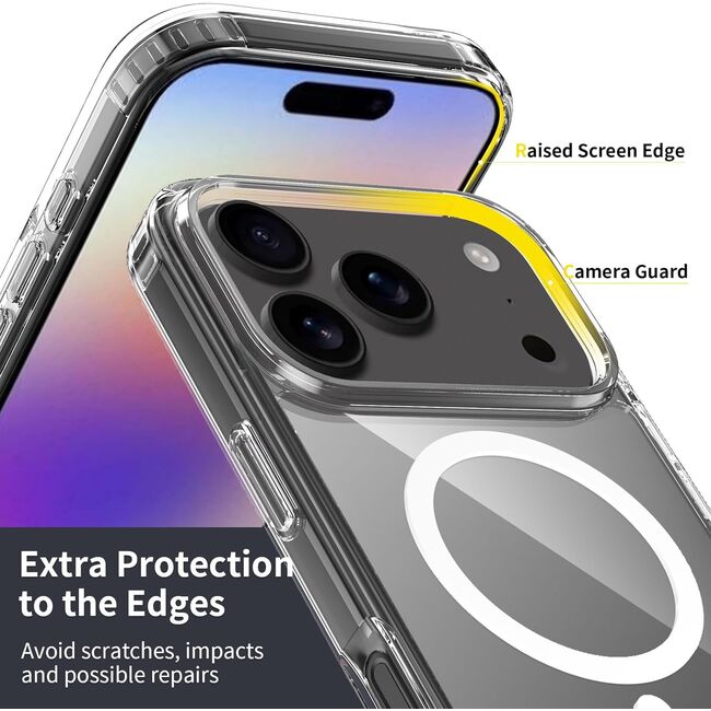 Huse pentru iPhone 17 Pro Max compatibila MagSafe - Crystal Clear Back Series Anti-Shock 1.5mm - transparent