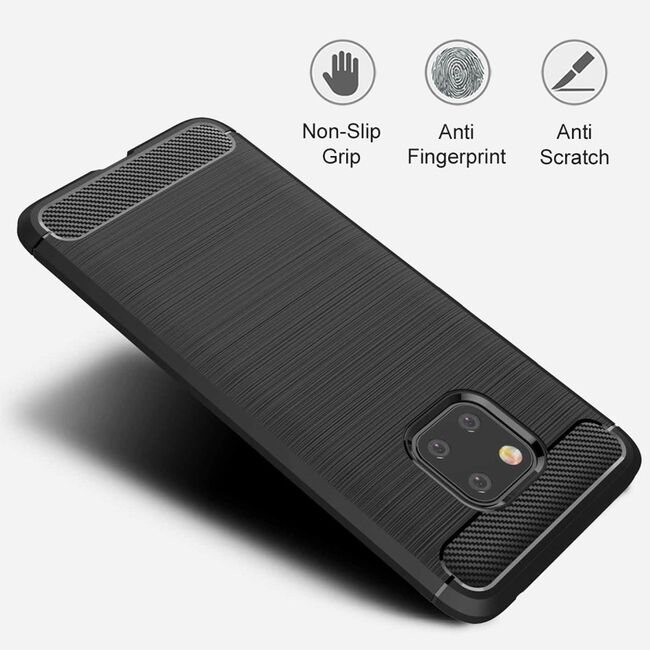 Husa pentru Huawei Mate 20 Pro - Techsuit Carbon Silicone - Black