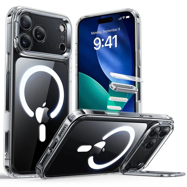 Husa pentru iPhone 17 Pro - ESR Classic Hybrid HaloLock Kickstand - Clear
