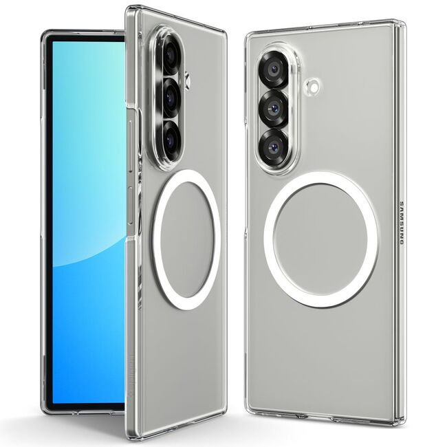 Husa pentru Samsung Galaxy Z Fold 7 - Spigen Air Skin MagSafe - Crystal Clear / White