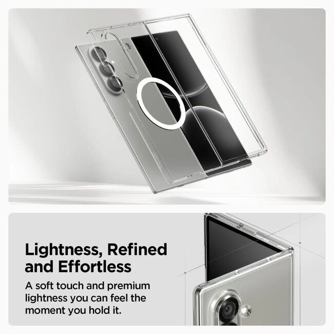 Husa pentru Samsung Galaxy Z Fold 7 - Spigen Air Skin MagSafe - Crystal Clear / White