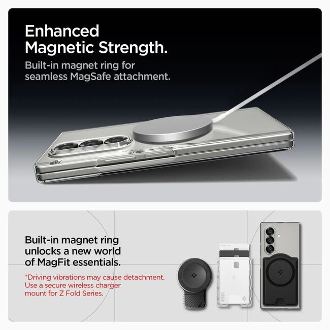 Husa pentru Samsung Galaxy Z Fold 7 - Spigen Air Skin MagSafe - Crystal Clear / White