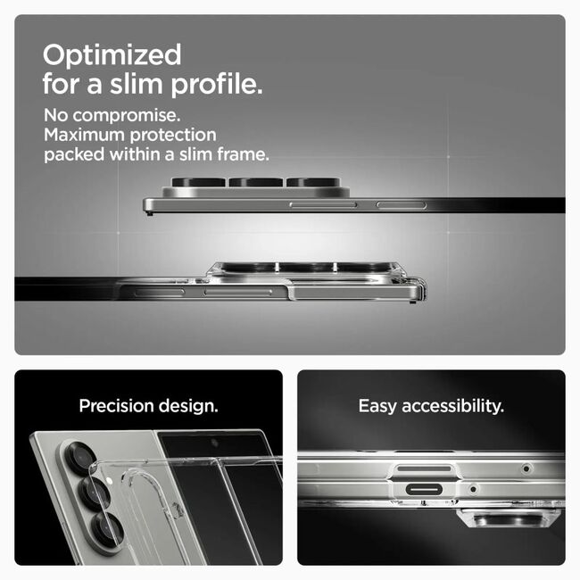 Husa pentru Samsung Galaxy Z Fold 7 - Spigen Air Skin MagSafe - Crystal Clear / White