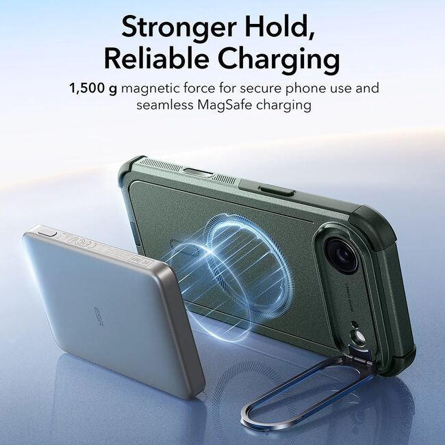 Husa pentru iPhone 17 Air - ESR Cyber Armor Kickstand - Green