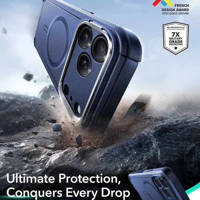 Husa pentru iPhone 17 Pro - ESR Cyber Armor Kickstand - Blue