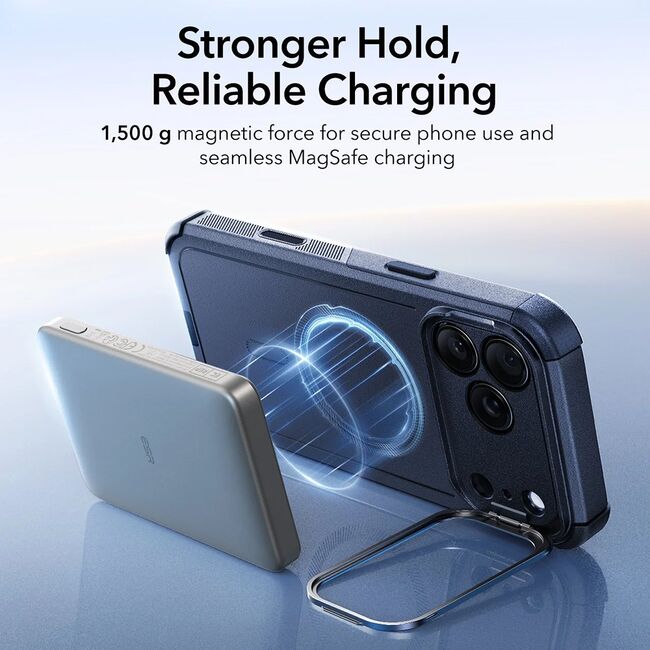 Husa pentru iPhone 17 Pro Max - ESR Cyber Armor Kickstand - Blue