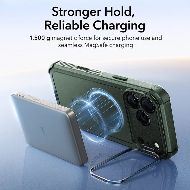 Husa pentru iPhone 17 Pro Max - ESR Cyber Armor Kickstand - Green