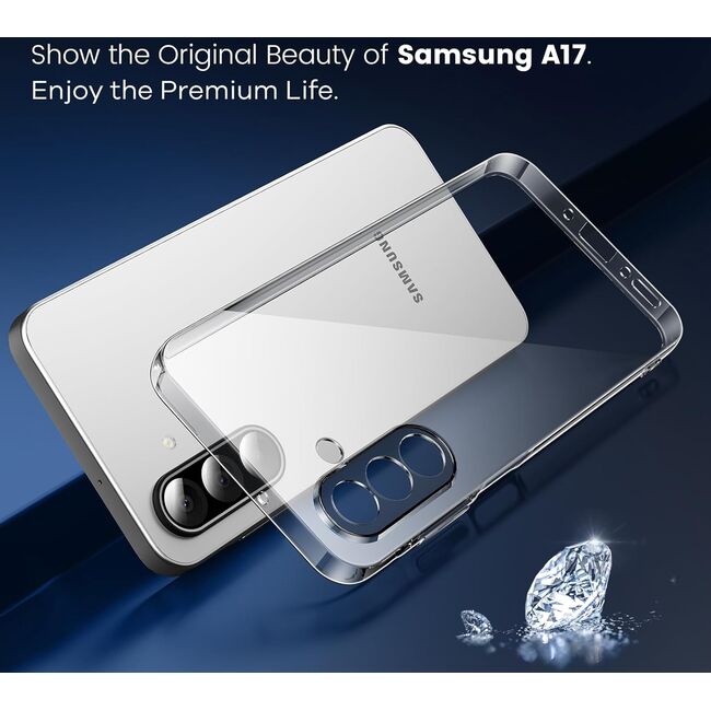 Husa pentru Samsung Galaxy A17 5G, Anti-Shock 1.5mm, cu protectie lentile, Transparent