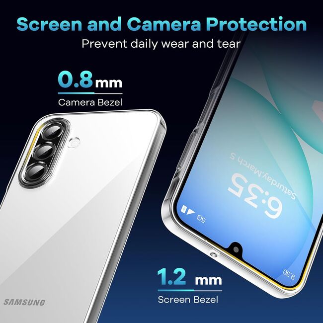 Husa pentru Samsung Galaxy A17 5G, Anti-Shock 1.5mm, cu protectie lentile, Transparent