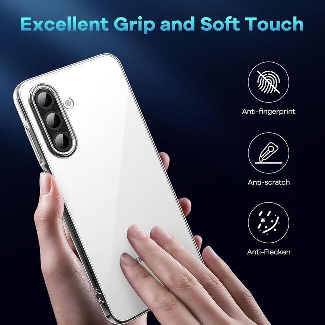 Husa pentru Samsung Galaxy A17 5G, Anti-Shock 1.5mm, cu protectie lentile, Transparent