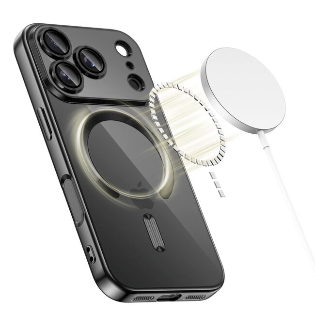 Husa pentru iPhone 17 Pro Max cu MagSafe si protectie pentru lentile anti-shock 1.5 mm transparent - negru