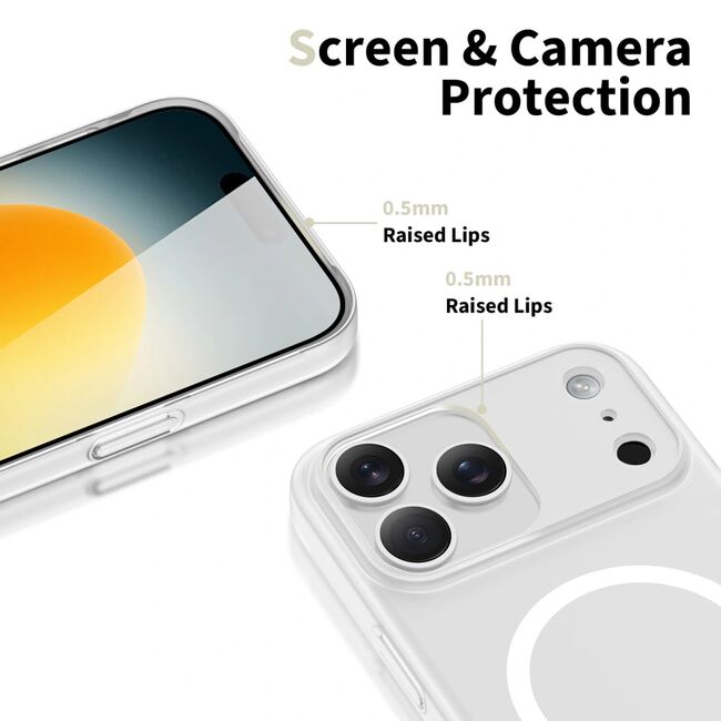 Husa pentru iPhone 17 Pro SlimCore Compatibila MagSafe - Protectie inteligenta, Estetica minimalista - frosted - transparent mat