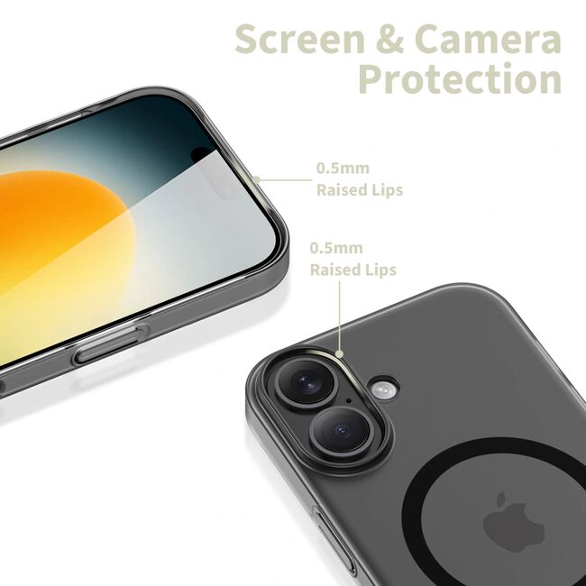 Husa pentru iPhone 17 SlimCore Compatibila MagSafe - Protectie inteligenta, Estetica minimalista - frosted - negru mat