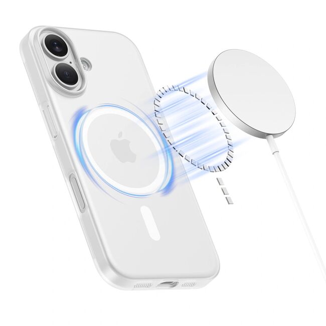 Husa pentru iPhone 17 SlimCore Compatibila MagSafe - Protectie inteligenta, Estetica minimalista - frosted - transparent mat