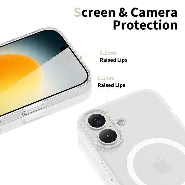 Husa pentru iPhone 17 SlimCore Compatibila MagSafe - Protectie inteligenta, Estetica minimalista - frosted - transparent mat