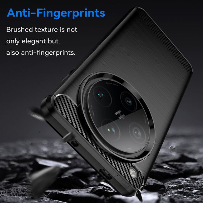 Husa pentru Oppo Find X8 Pro - Techsuit Carbon Silicone - Black