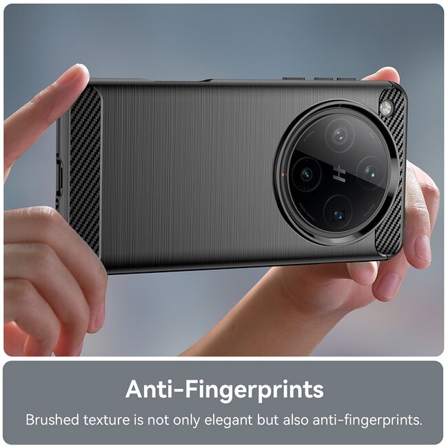 Husa pentru Oppo Find X8 Pro - Techsuit Carbon Silicone - Black