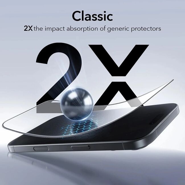Folie pentru iPhone 17 Air (set 3) - ESR Tempered Glass UltraFit - Clear