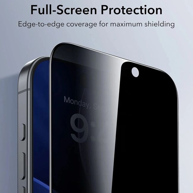 Folie pentru iPhone 17 Pro (set 3) - ESR Privacy Tempered Glass UltraFit - Black