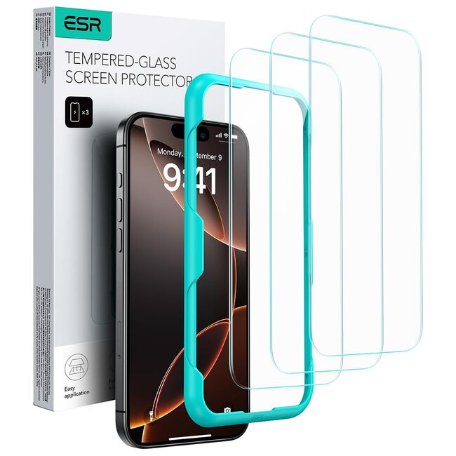 Folie pentru iPhone 17 Pro (set 3) - ESR Tempered Glass - Clear