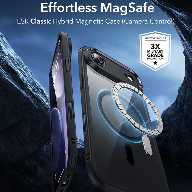 Husa pentru iPhone 17 Air - ESR Classic Hybrid HaloLock - Clear Black