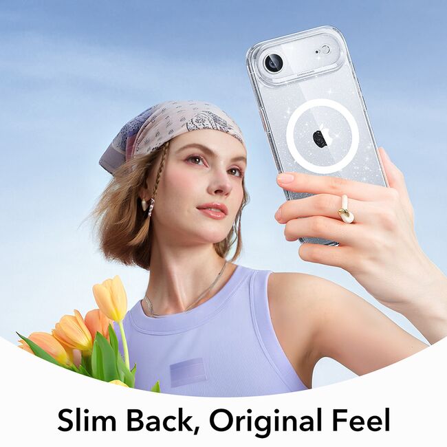 Husa pentru iPhone 17 Air - ESR Classic Hybrid HaloLock - Clear Shimmer