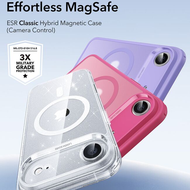 Husa pentru iPhone 17 Air - ESR Classic Hybrid HaloLock - Clear Shimmer